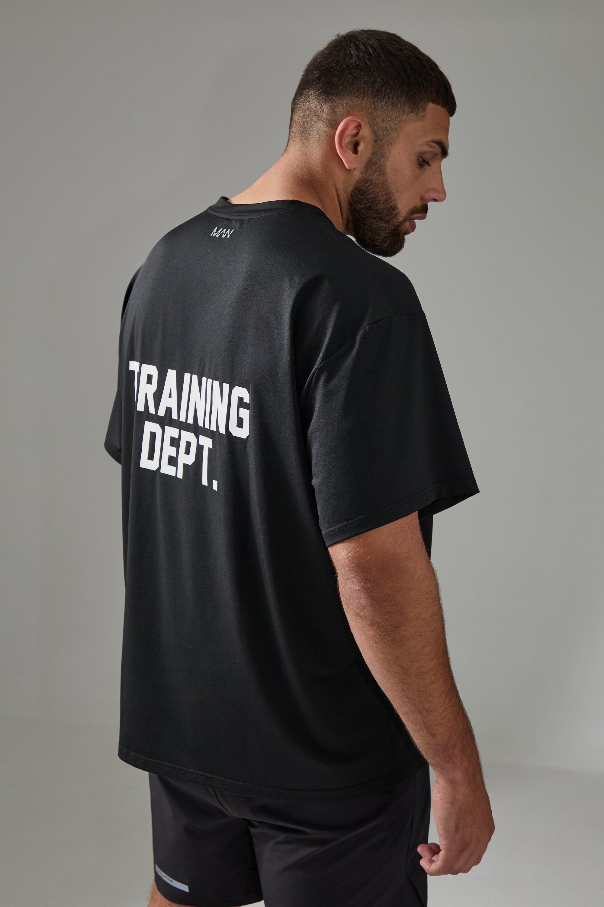 Plus Man Active Training Dept Oversized T-shirt | boohooMAN USA Product Image