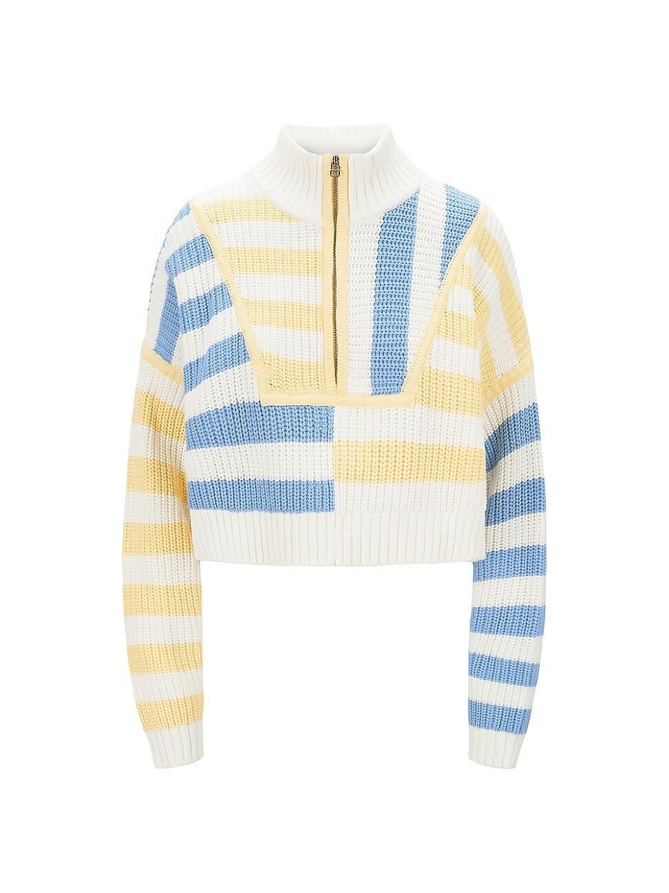 STAUD Hampton Half Zip Crop Sweater Product Image