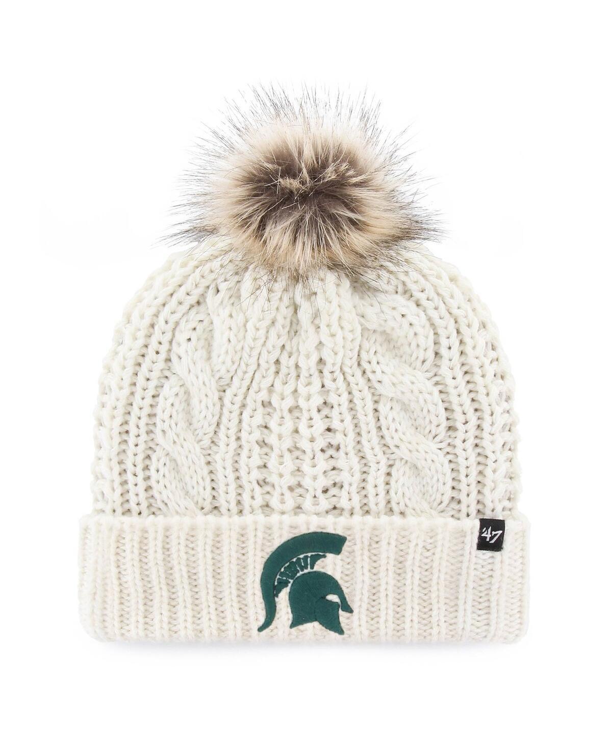 Womens 47 White Michigan State Spartans Meeko Cuffed Knit Hat with Pom Product Image