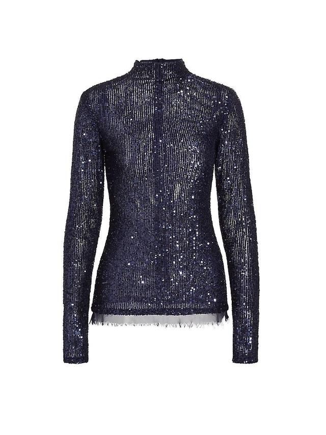 Jason Wu Collection Sequin Mesh Mock Neck Top Product Image