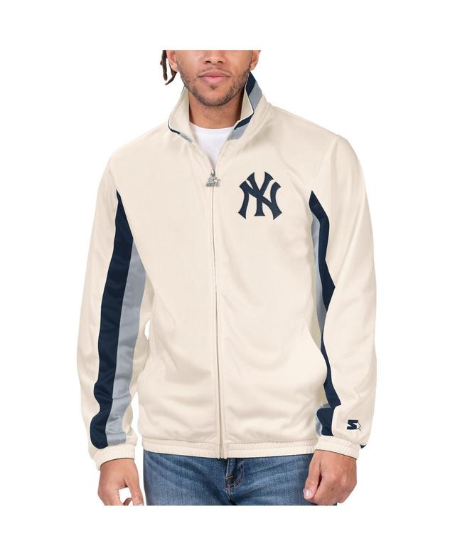 Mens Starter Cream New York Yankees Rebound Cooperstown Collection Full-Zip Track Jacket Product Image