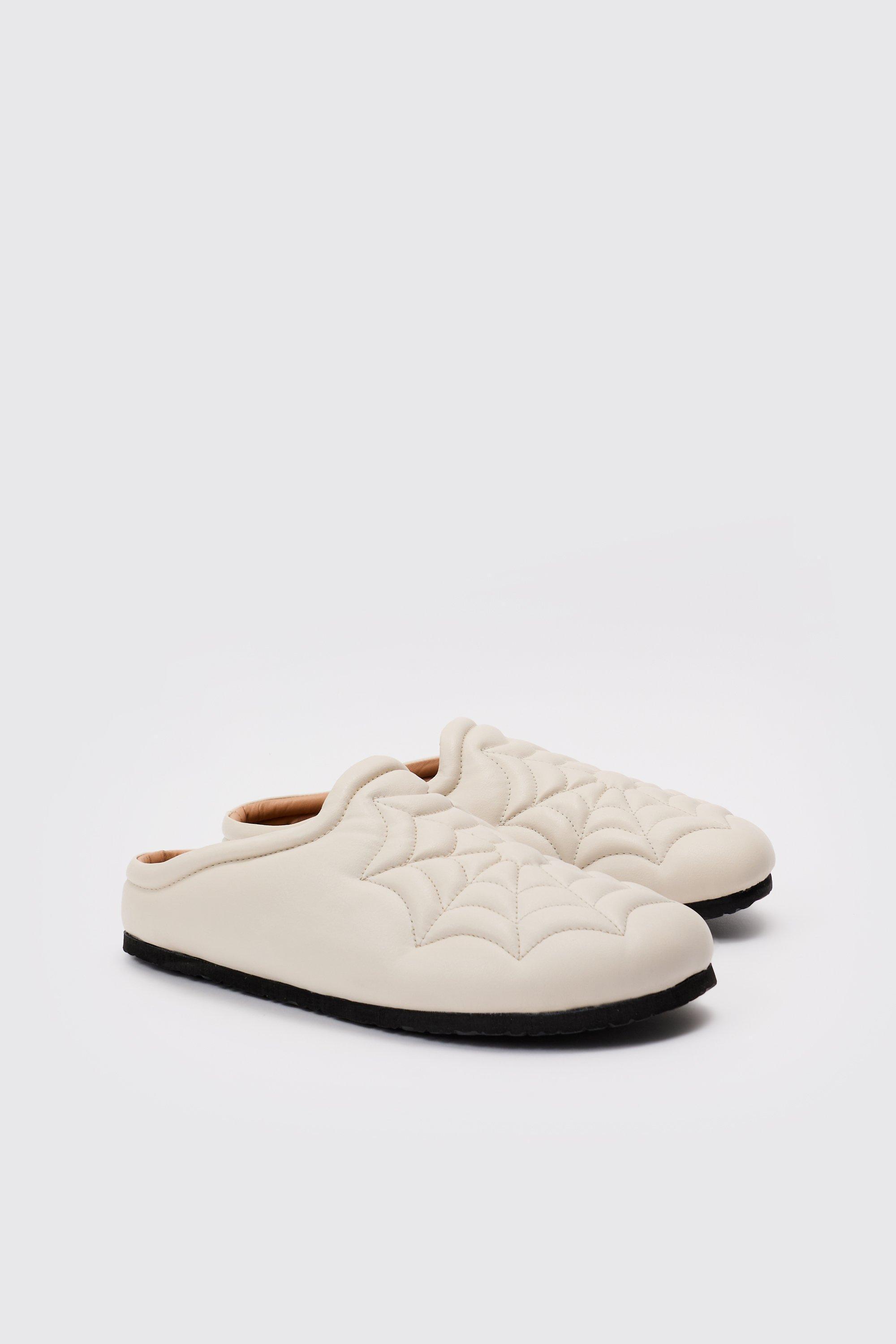 PU Padded Mule In Stone | boohooMAN USA Product Image