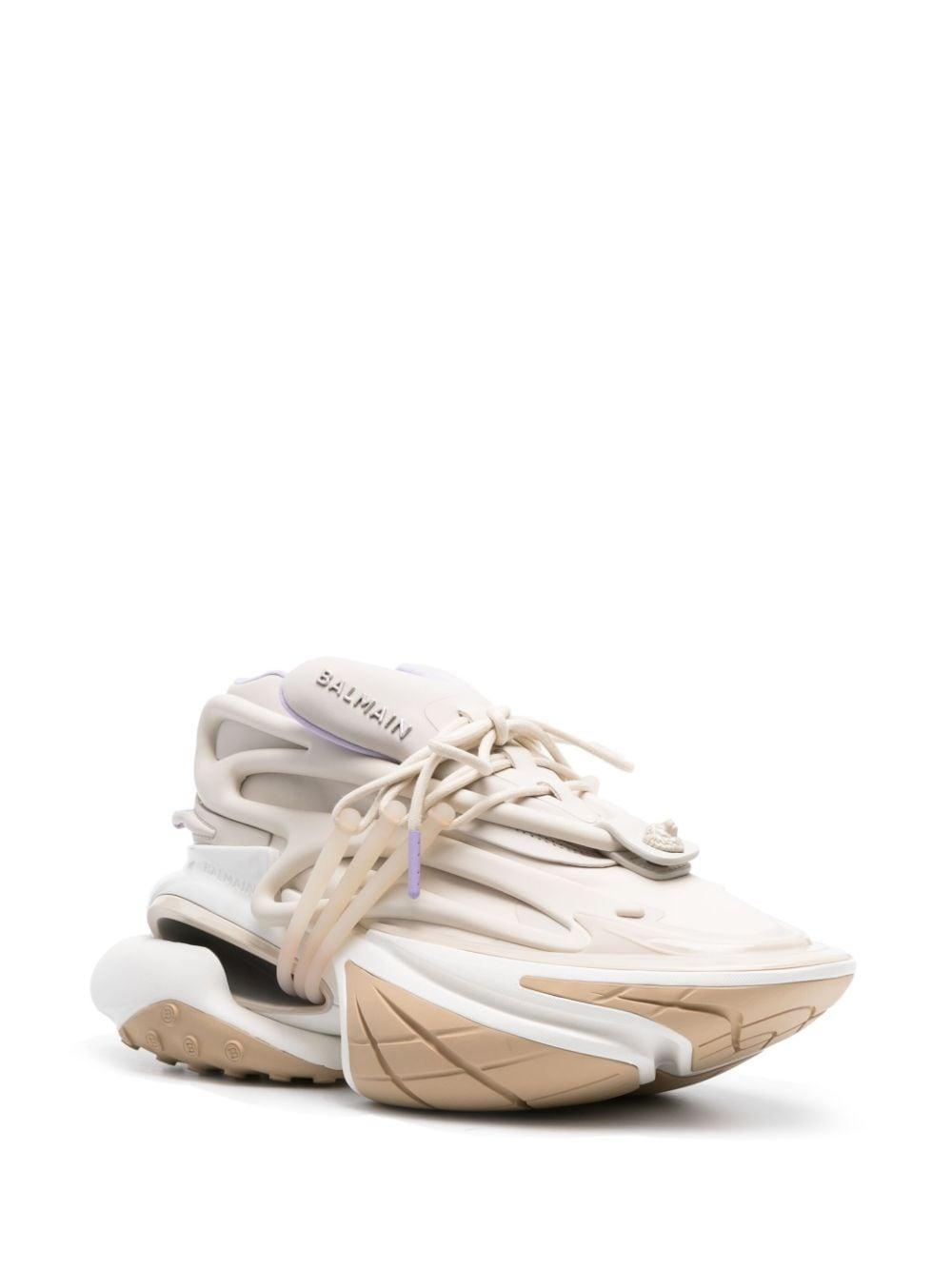 BALMAIN Unicorn Panelled Chunky Sneakers In Neutrals Product Image