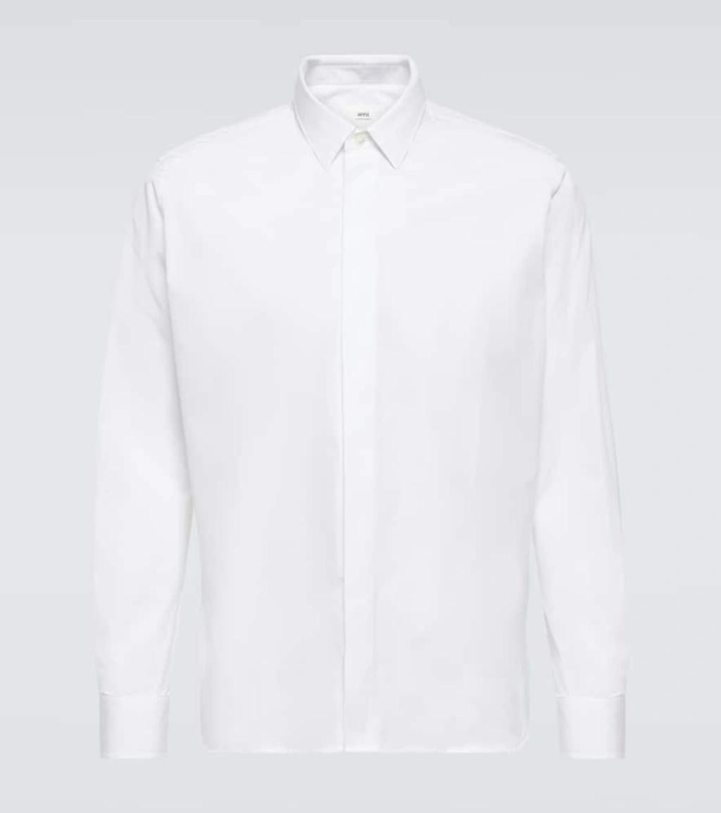 AMI ALEXANDRE MATTIUSSI Classic Cotton Poplin Shirt In White product image