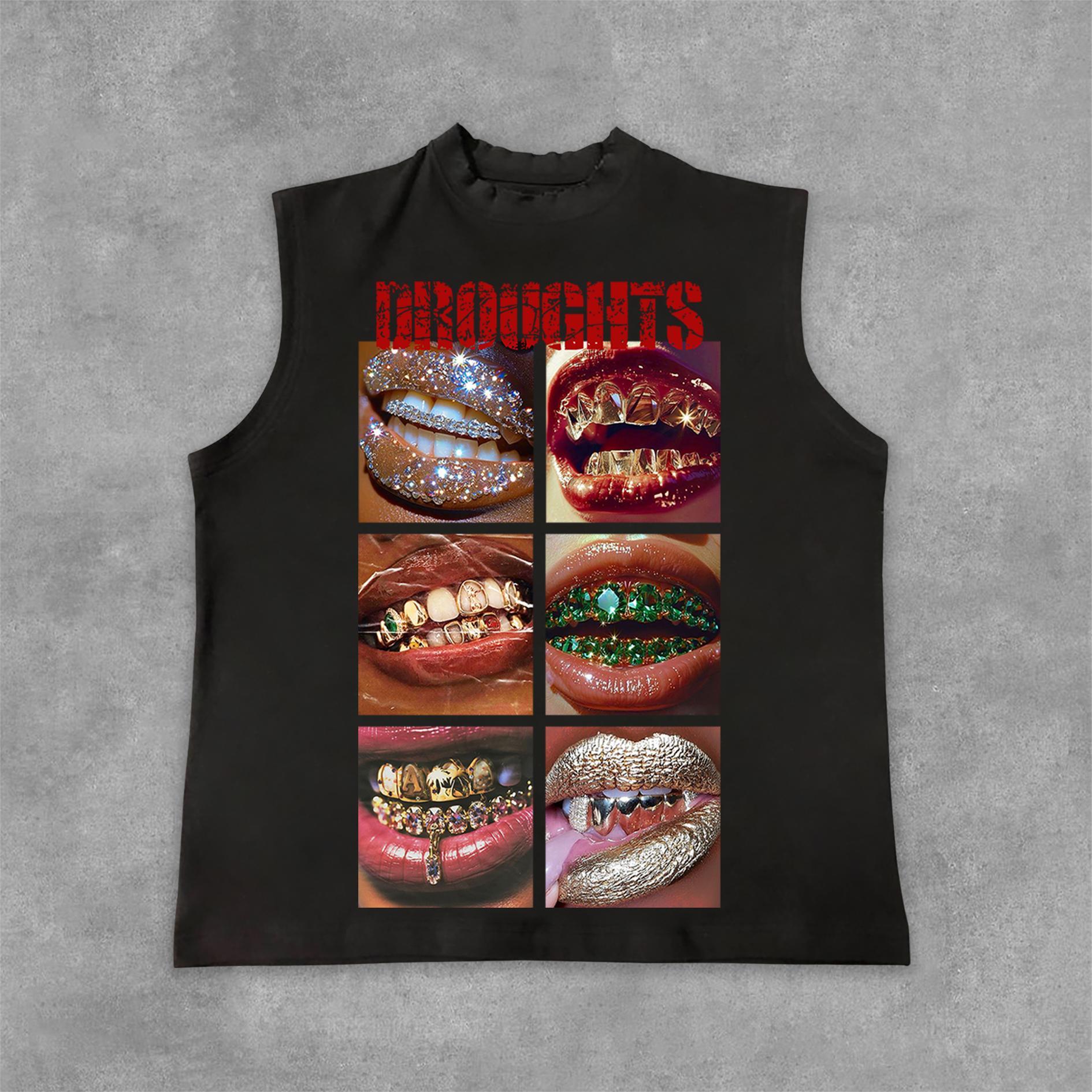 The Mouth With No Droughts Graphic Print Cotton Tank Top Product Image