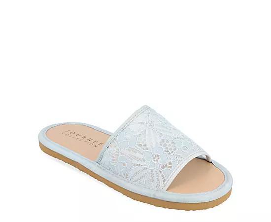 Journee Collection Womens Eniola Lace Flat Slide Sandals Product Image