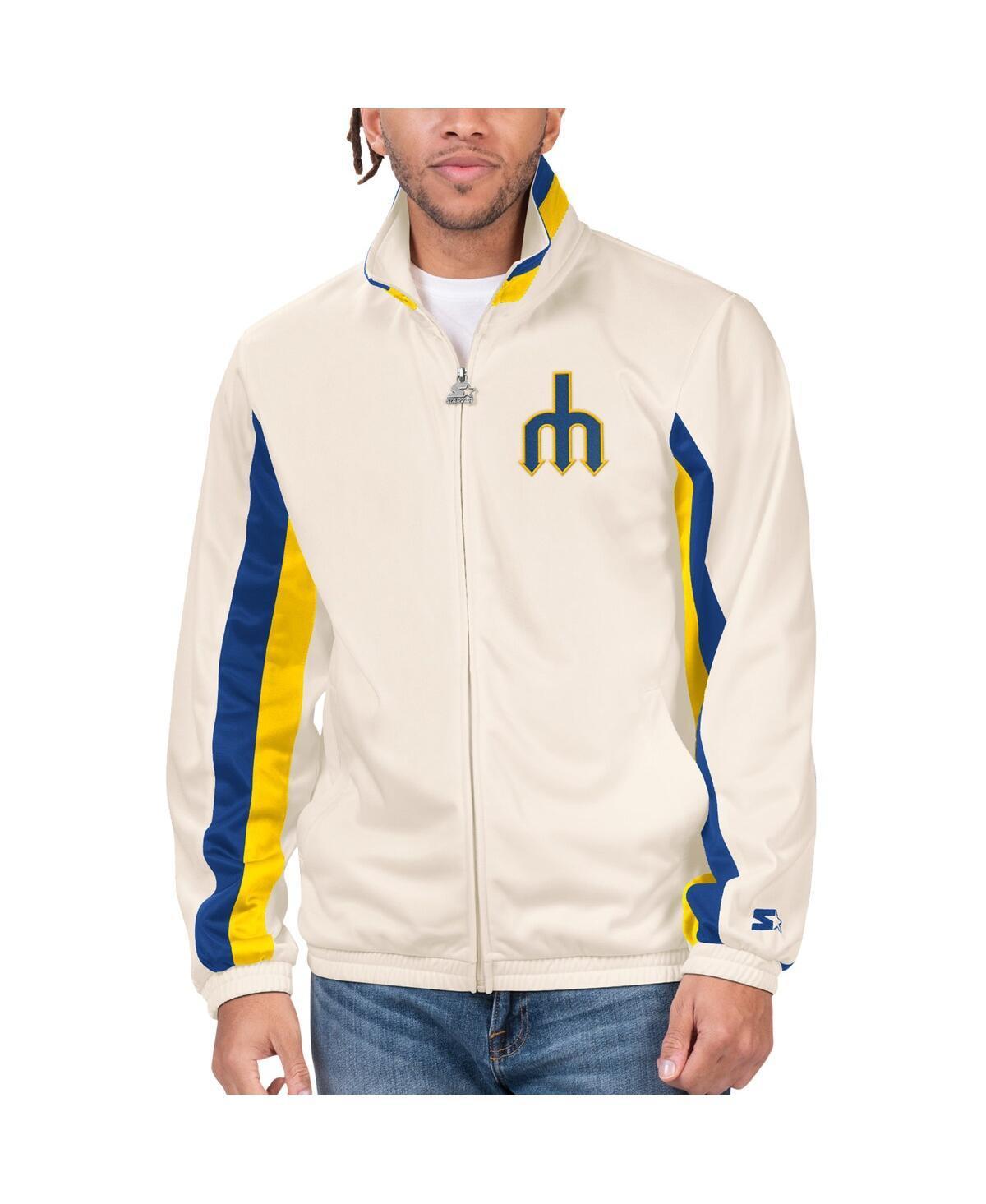 Mens Starter Cream Seattle Mariners Rebound Cooperstown Collection Full-Zip Track Jacket Product Image