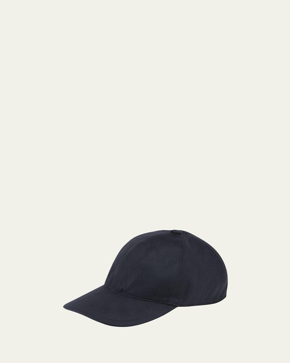 Mens Solid Cashmere Baseball Cap Product Image