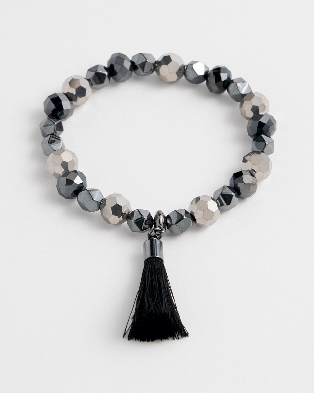 Black Beaded Tassel Bracelet Product Image