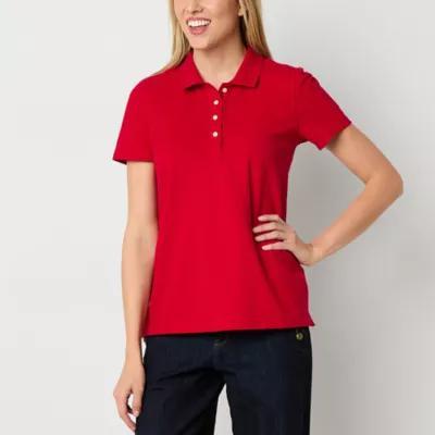 St. John's Bay Womens Adaptive Short Sleeve Easy-on + Easy-off Polo Shirt product image