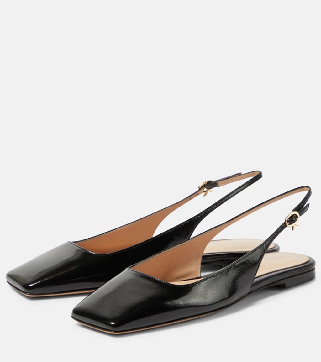 Nuit Leather Slingback Flats In Black Product Image