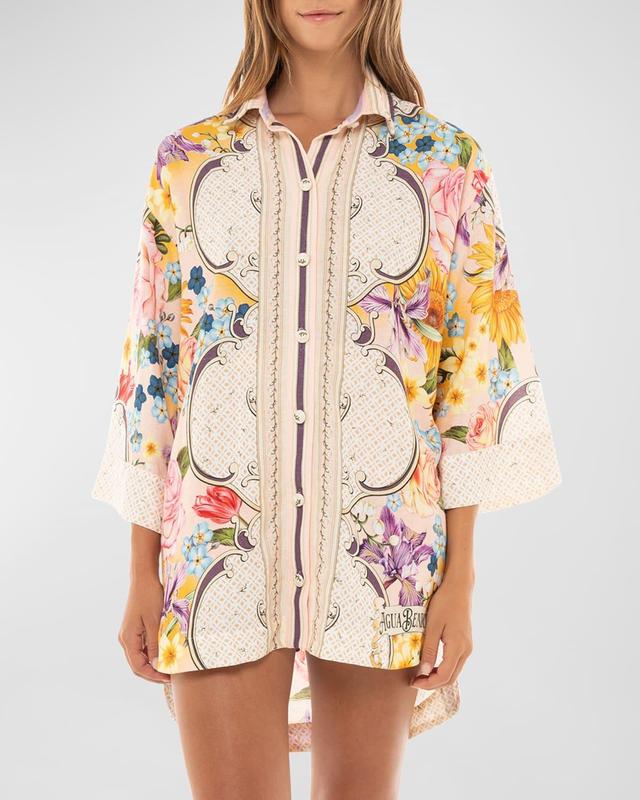 Chrissy Dreamin Oversized Button-Front Shirt Product Image