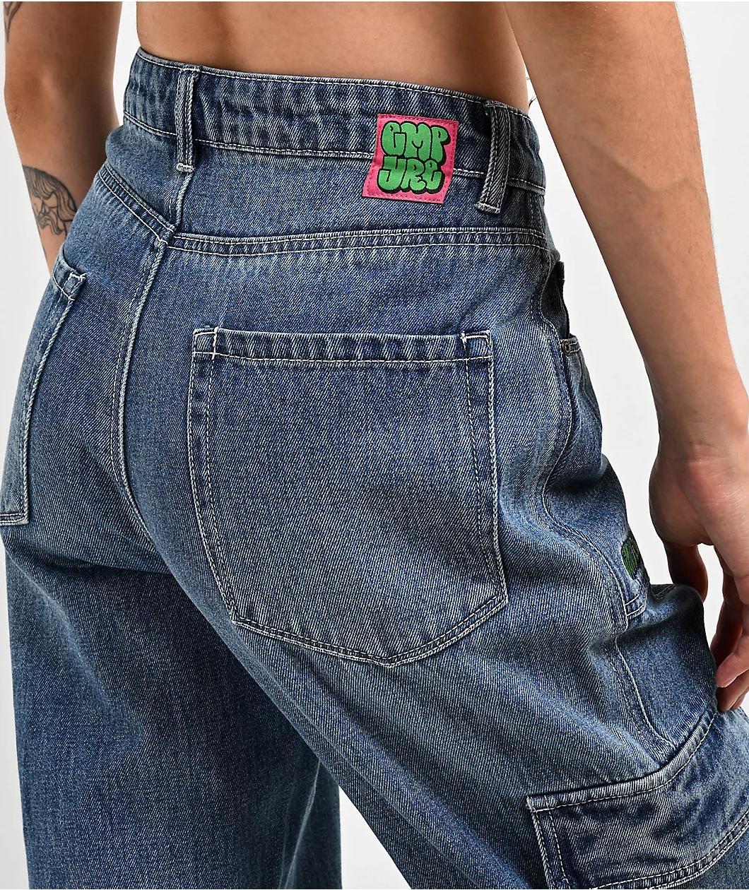 Empyre Tori Porkchop Pocket Blue Cargo Skate Jeans Product Image