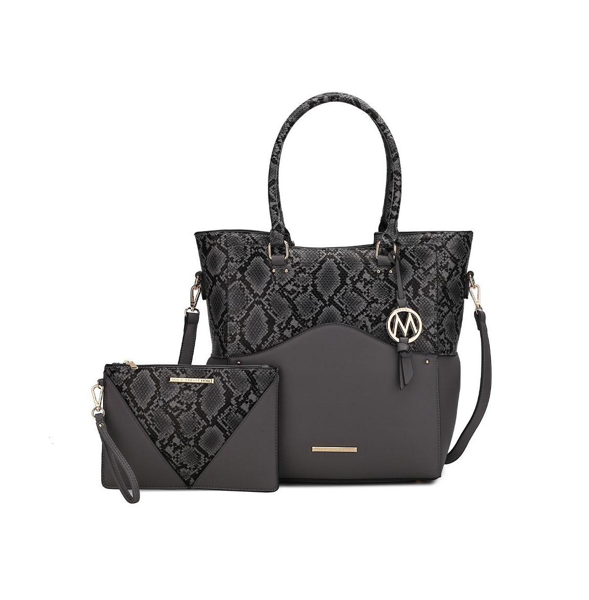 Mkf Collection Iris Snake Embossed Women s Tote Bag with matching Wristlet Pouch by Mia K Product Image