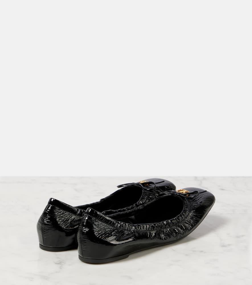 Leather Vlogo Ballerina Flats In Black Product Image