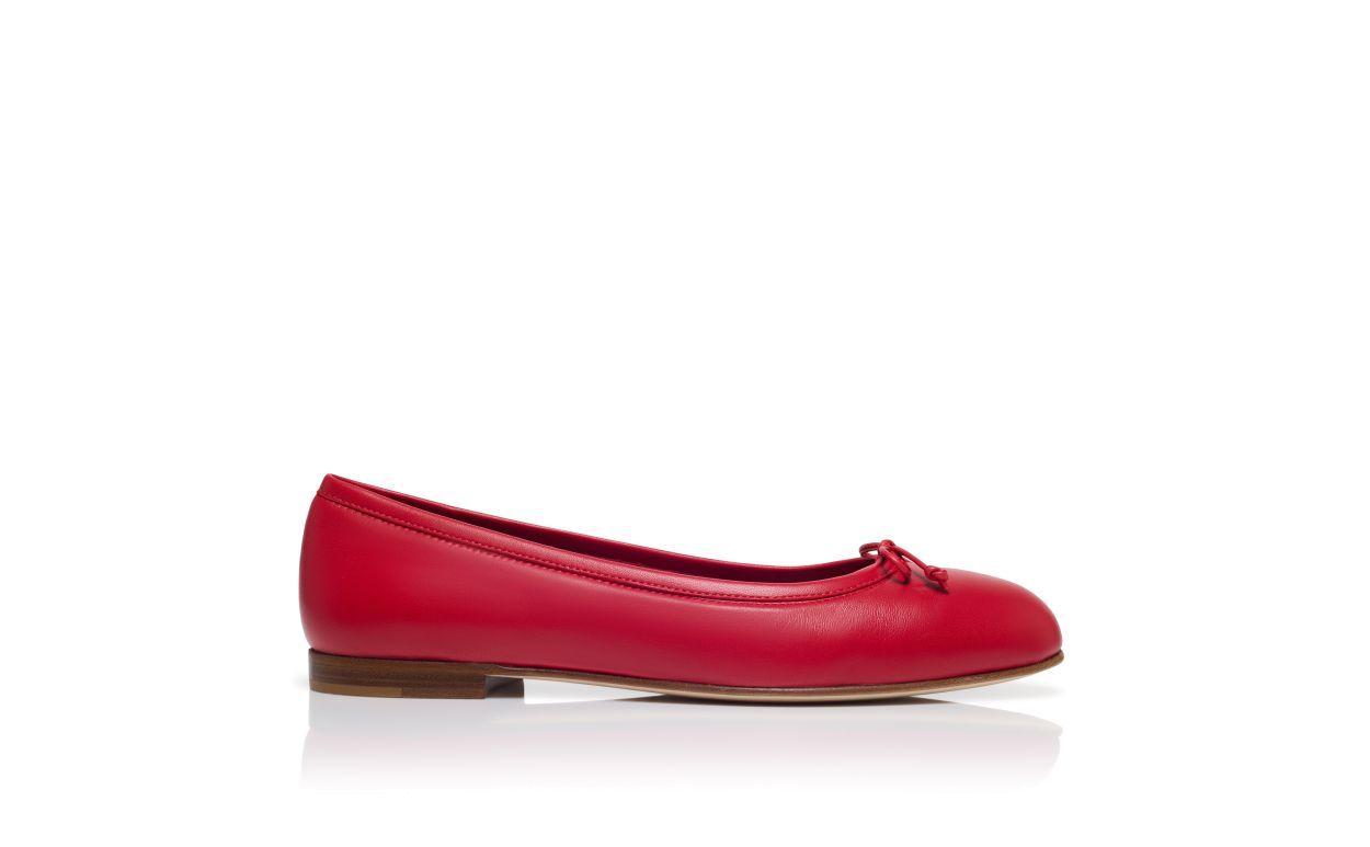 VERALLI Red Nappa Leather Ballerina Flats  Product Image