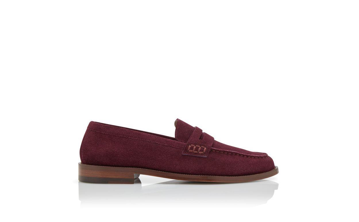 PERRY Dark Purple Suede Penny Loafers  Product Image