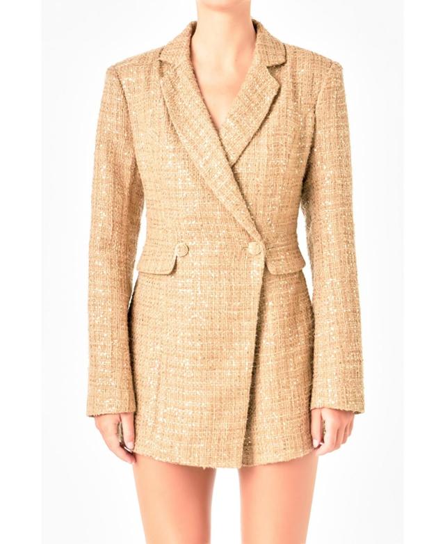 Womens Tweed Blazer Romper Product Image