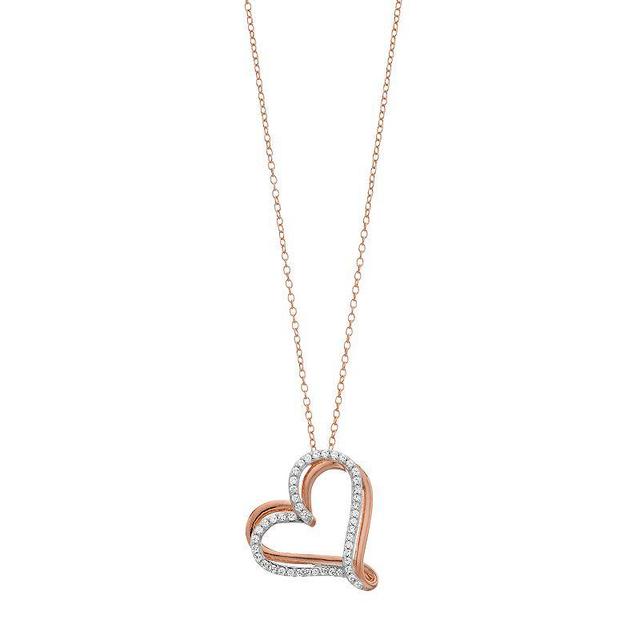 1/4 Carat T.W. Diamond Heart Pendant Necklace, Womens Pink Product Image