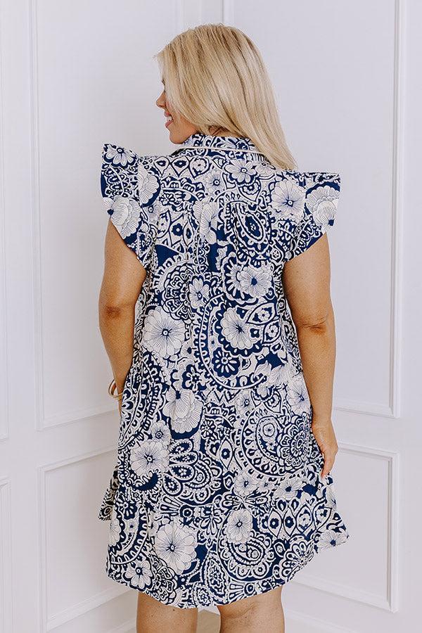 Hello Lovely Floral Dress In Navy Curves Product Image