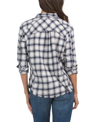 Long Sleeve Flannel Top for Women | Cotton Product Image