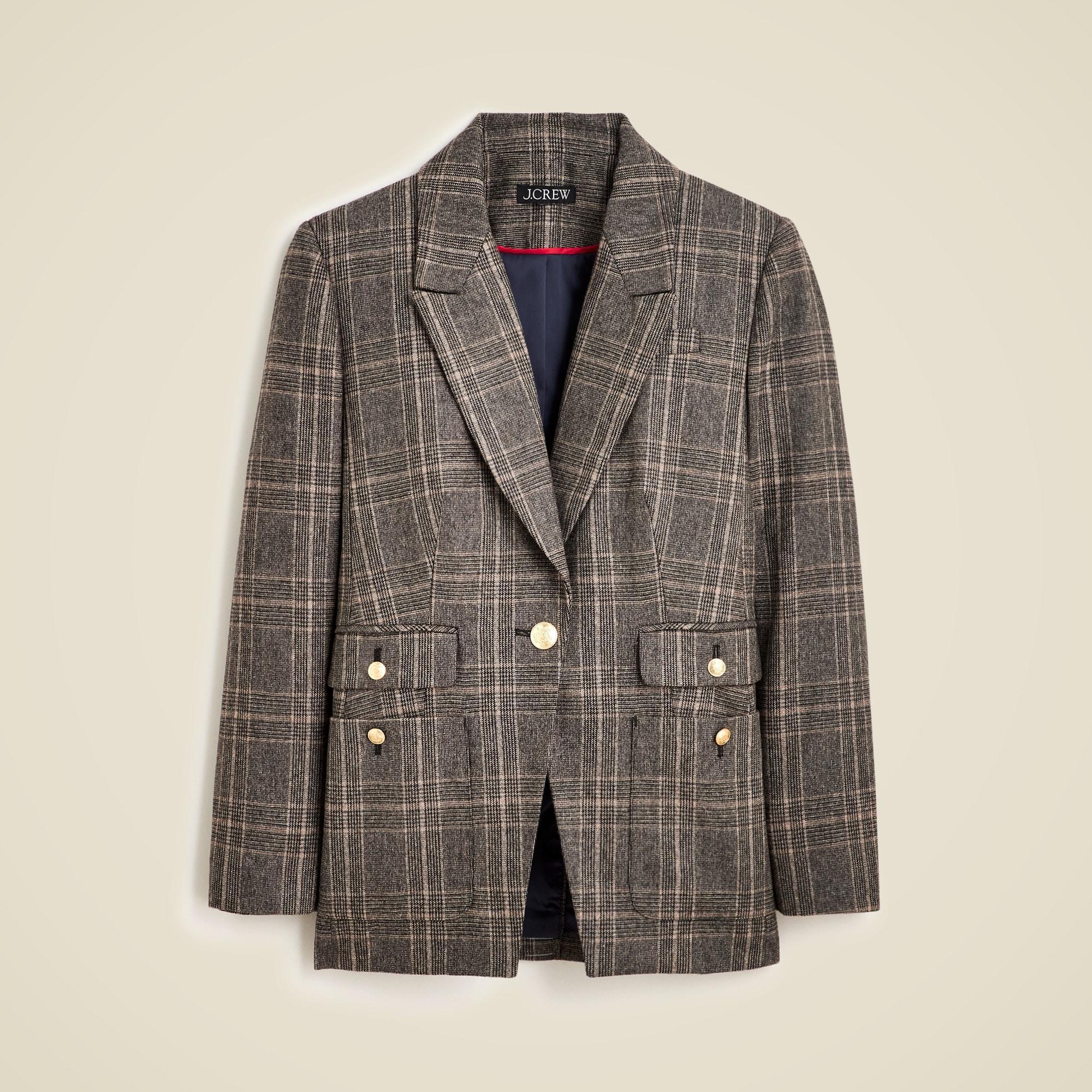 Vivienne blazer in plaid Italian wool blend Product Image