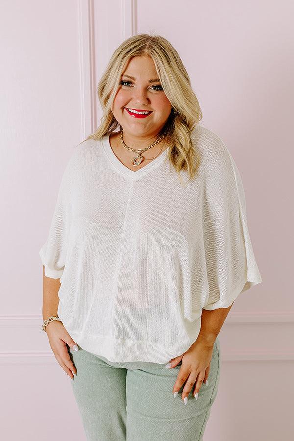 Sweet Daybreak Knit Shift Top In Ivory Curves Product Image