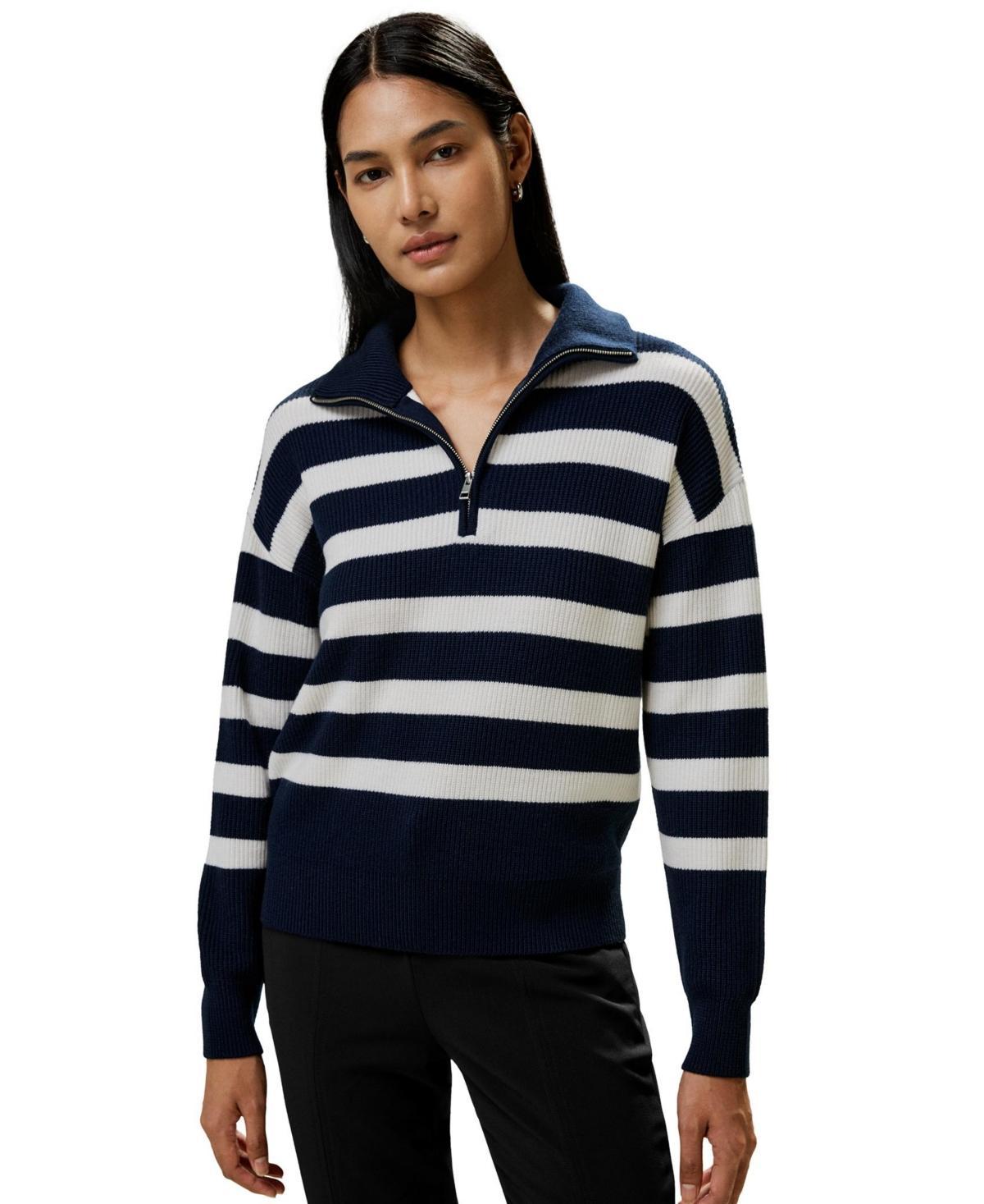 Lilysilk Womens Collared Quarter-Zip Wool Sweater for Women Product Image