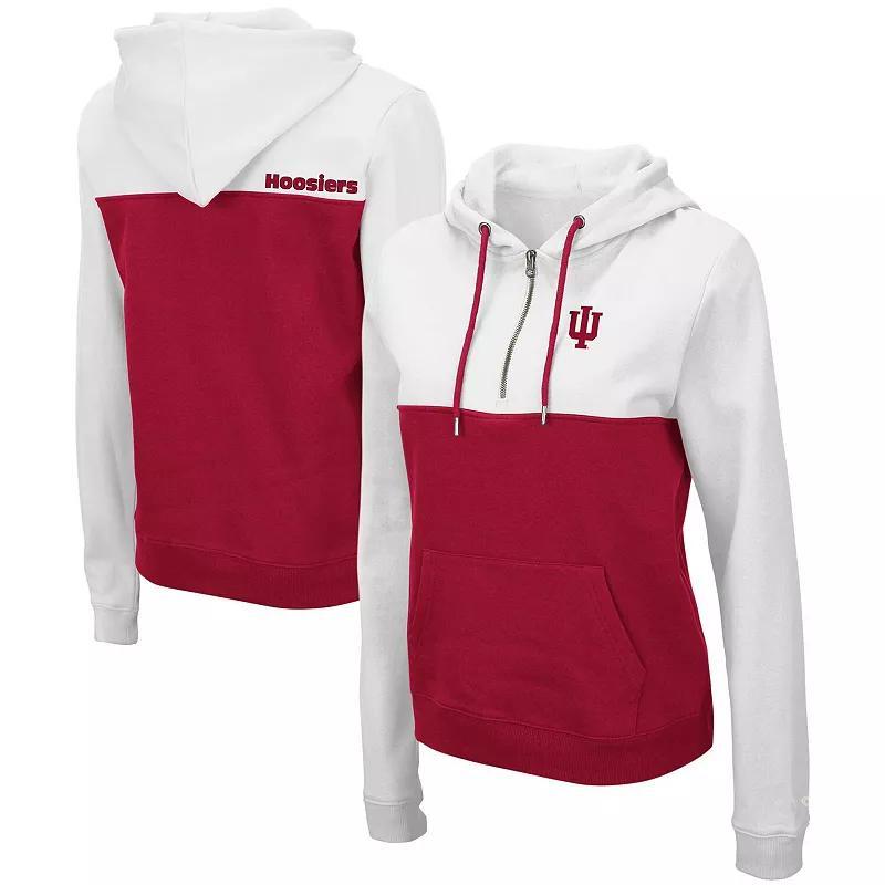 Womens Colosseum White Oklahoma Sooners Aidan Half-Zip Hoodie - White Product Image