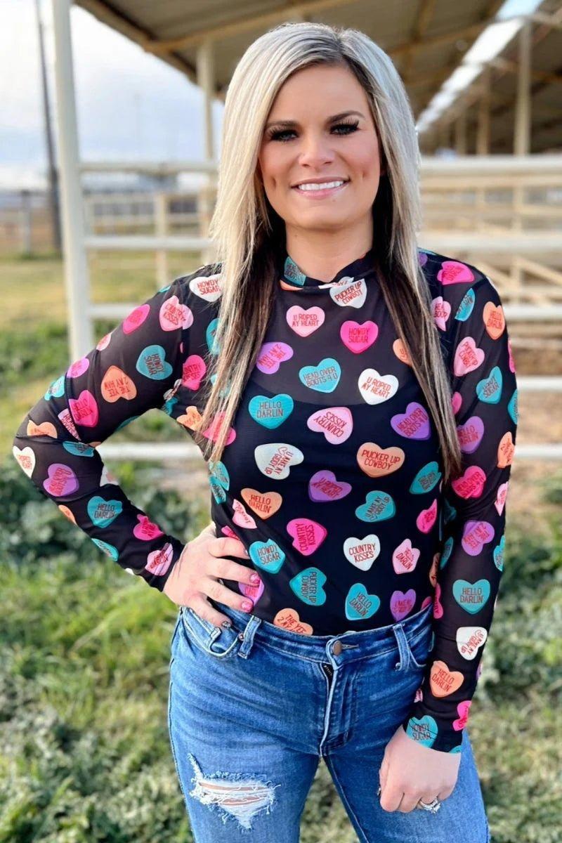 Sterling Kreek Cowboy Sweetheart Mesh Top Product Image