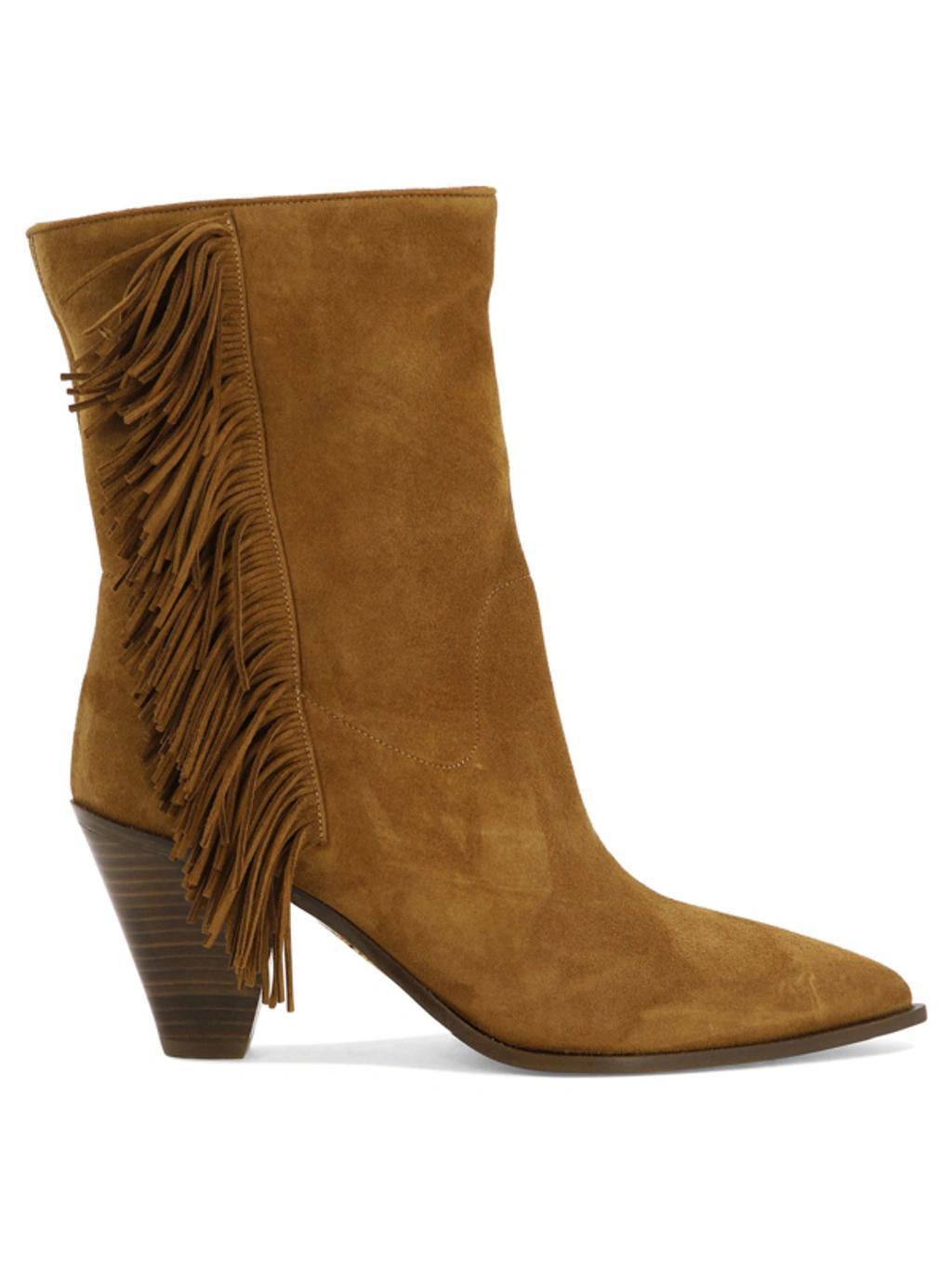 Brown Marfa Fringed 70 Suede Boots Product Image