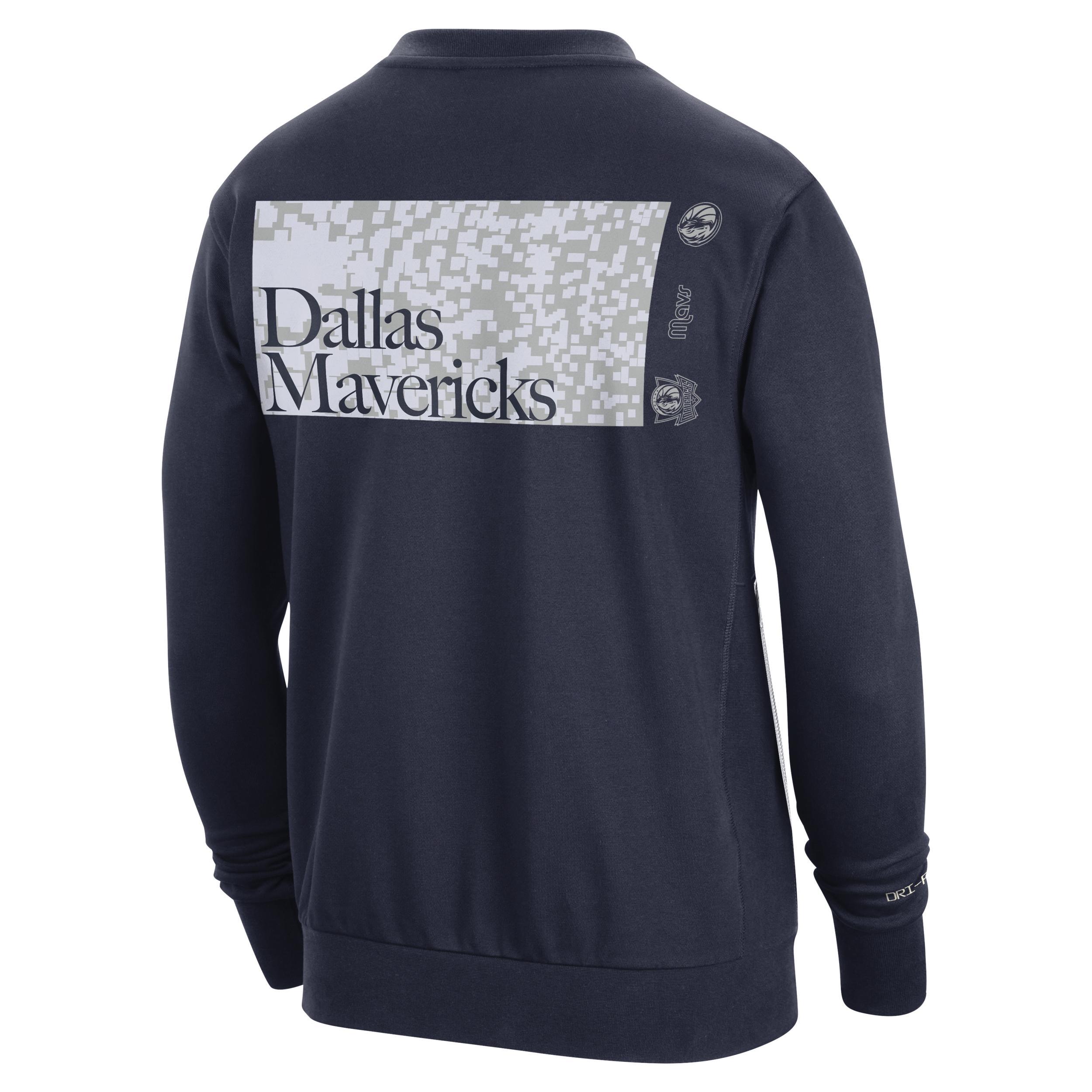 Dallas Mavericks Standard Issue Nike Men's Dri-FIT NBA Crew-Neck Sweatshirt Product Image