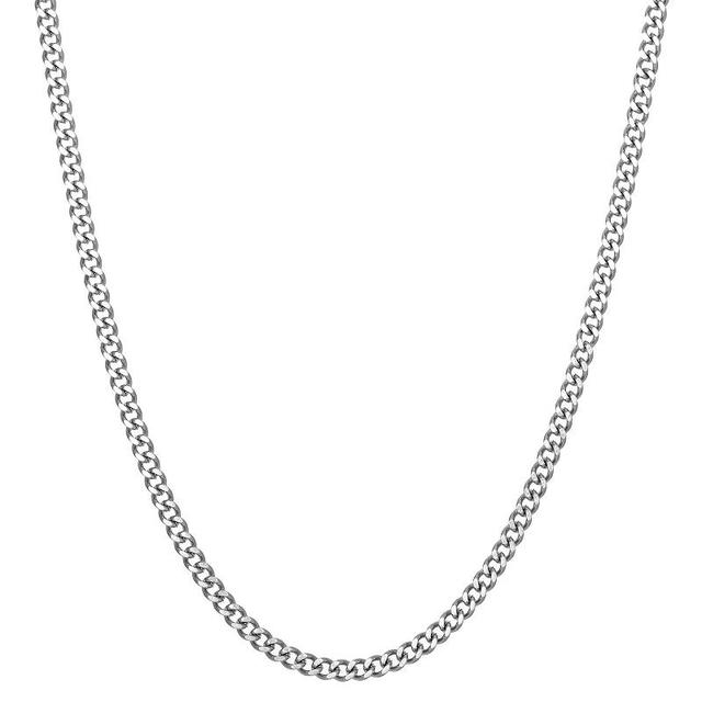 Mens LYNX Stainless Steel Curb Chain Necklace White Product Image