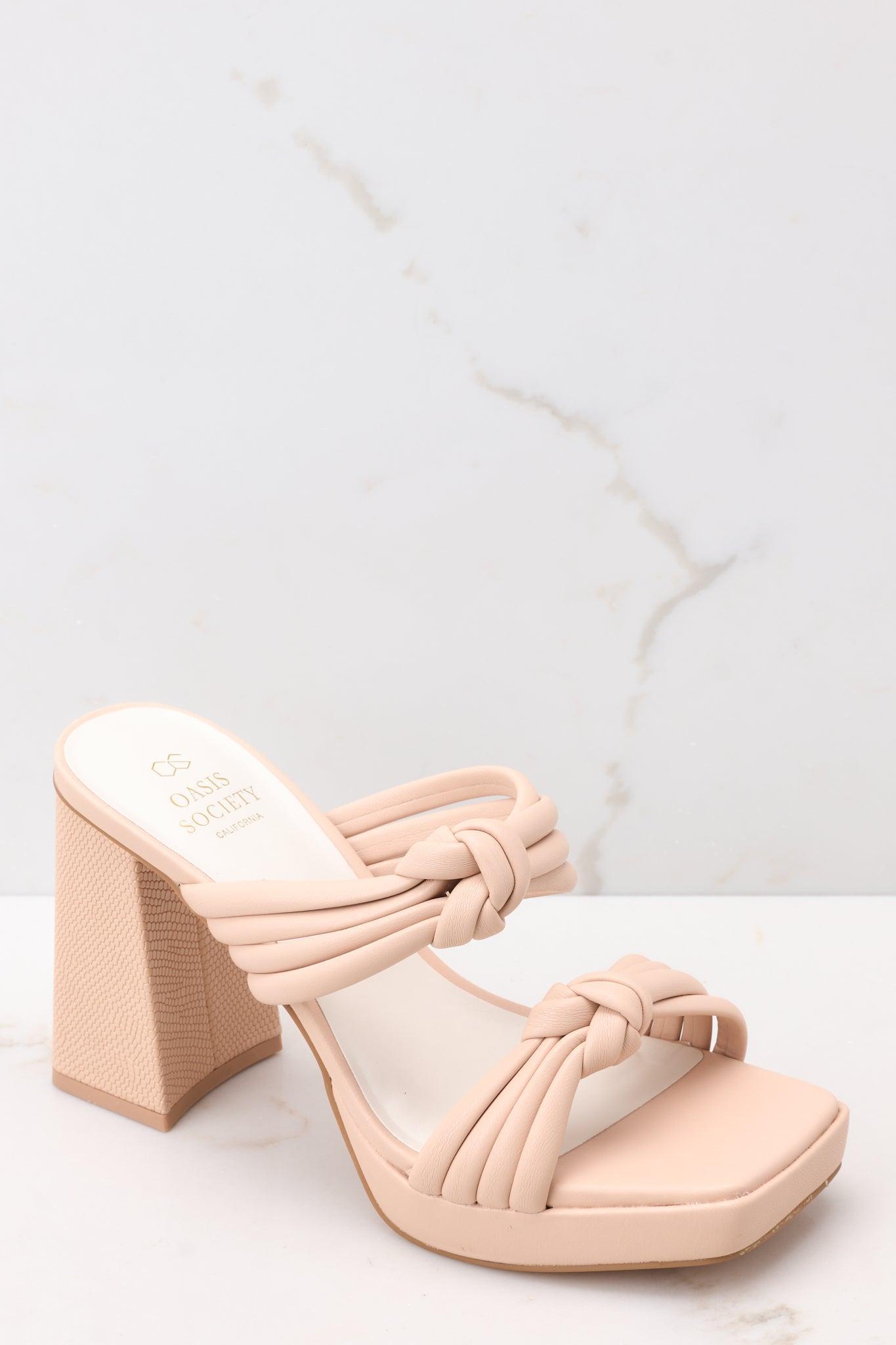 Made To Believe Beige Heels Product Image