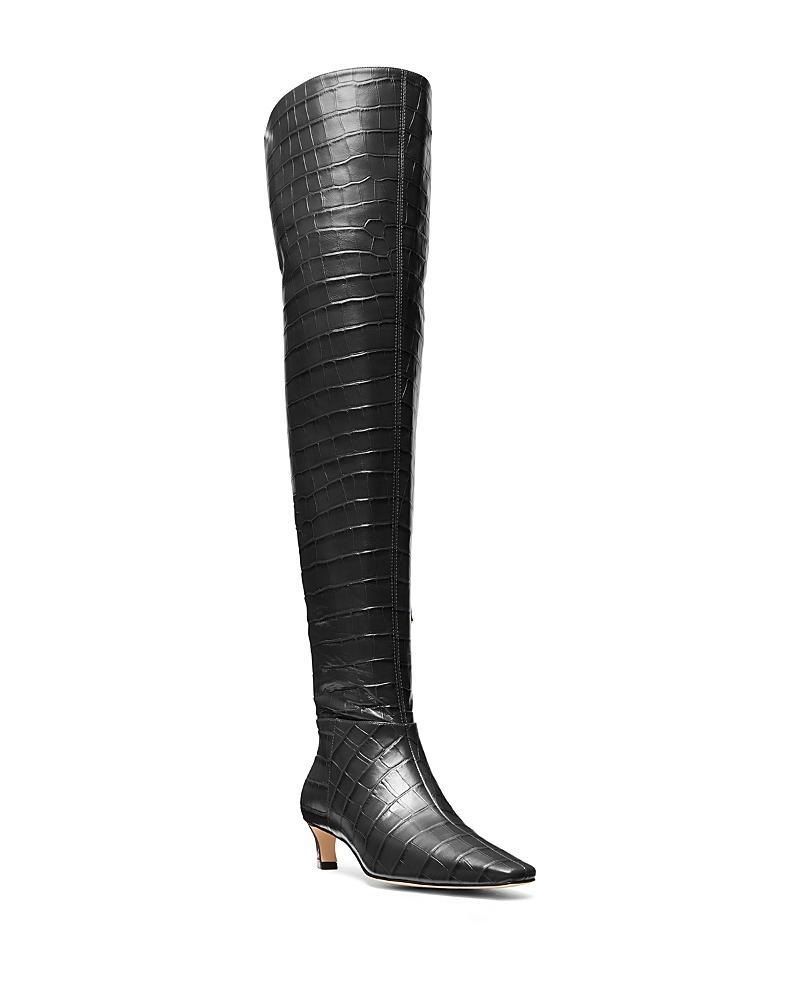 Womens Cosmo 40MM Crocodile-Embossed Leather Thigh-High Boots Product Image