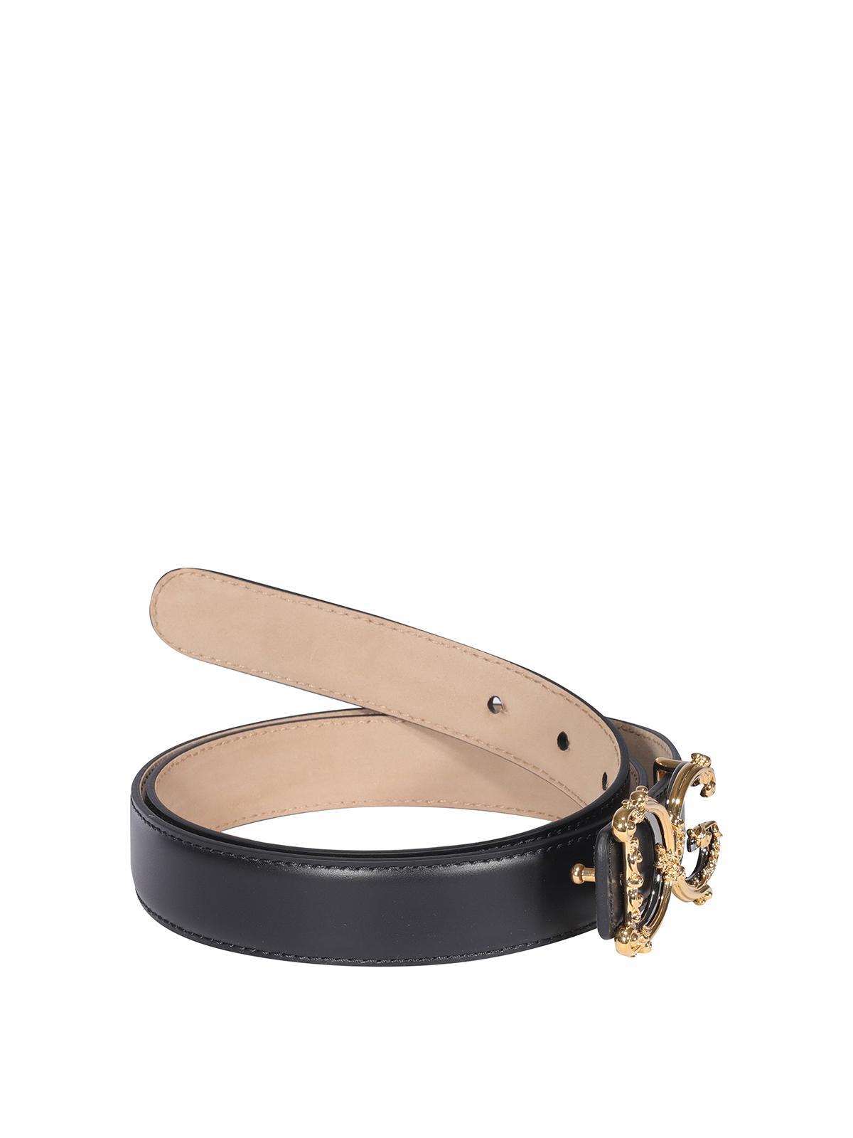 DOLCE & GABBANA Dg Buckle Leather Belt In Negro Product Image