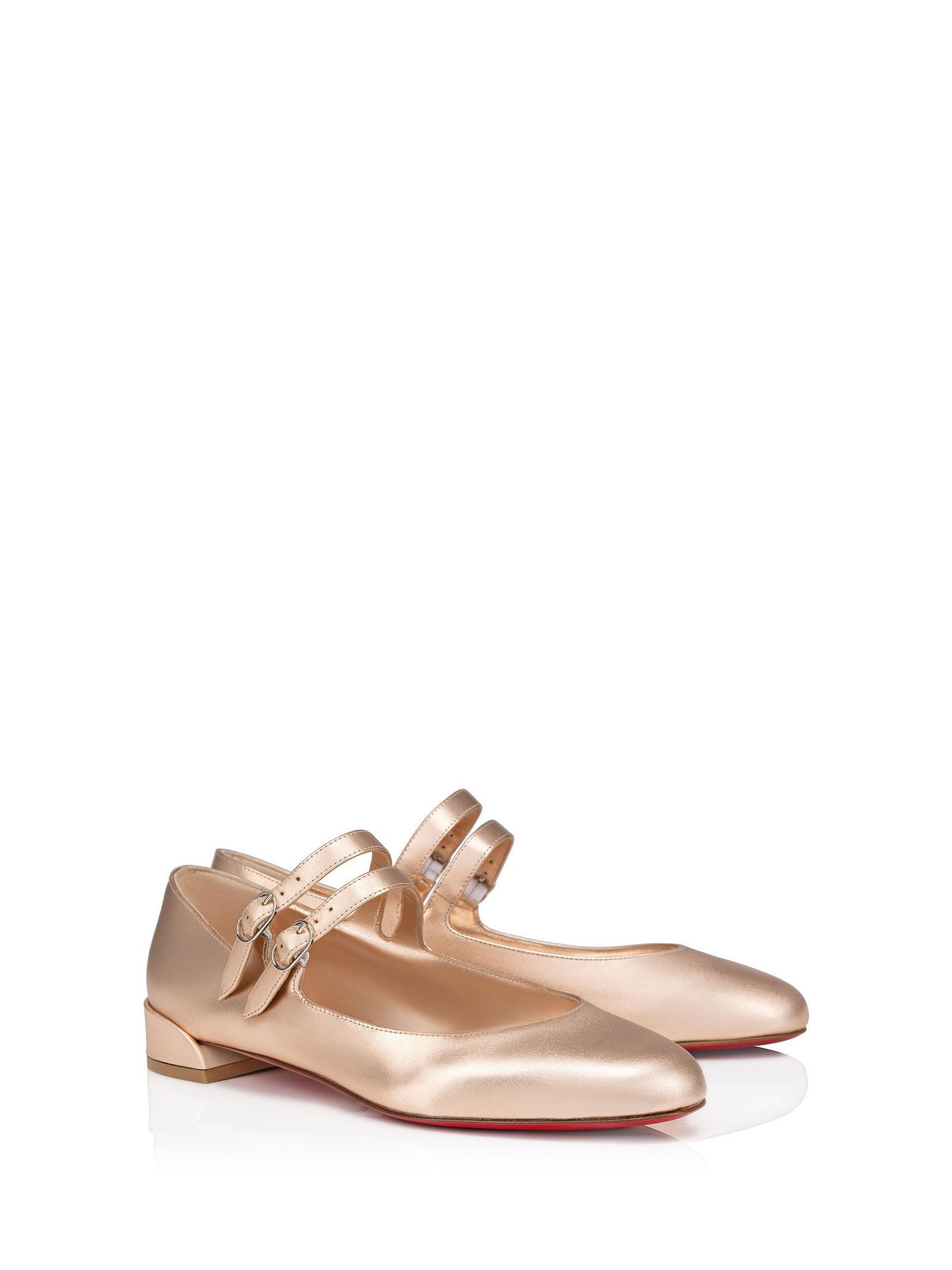 CHRISTIAN LOUBOUTIN Flat Shoes In Beige Product Image