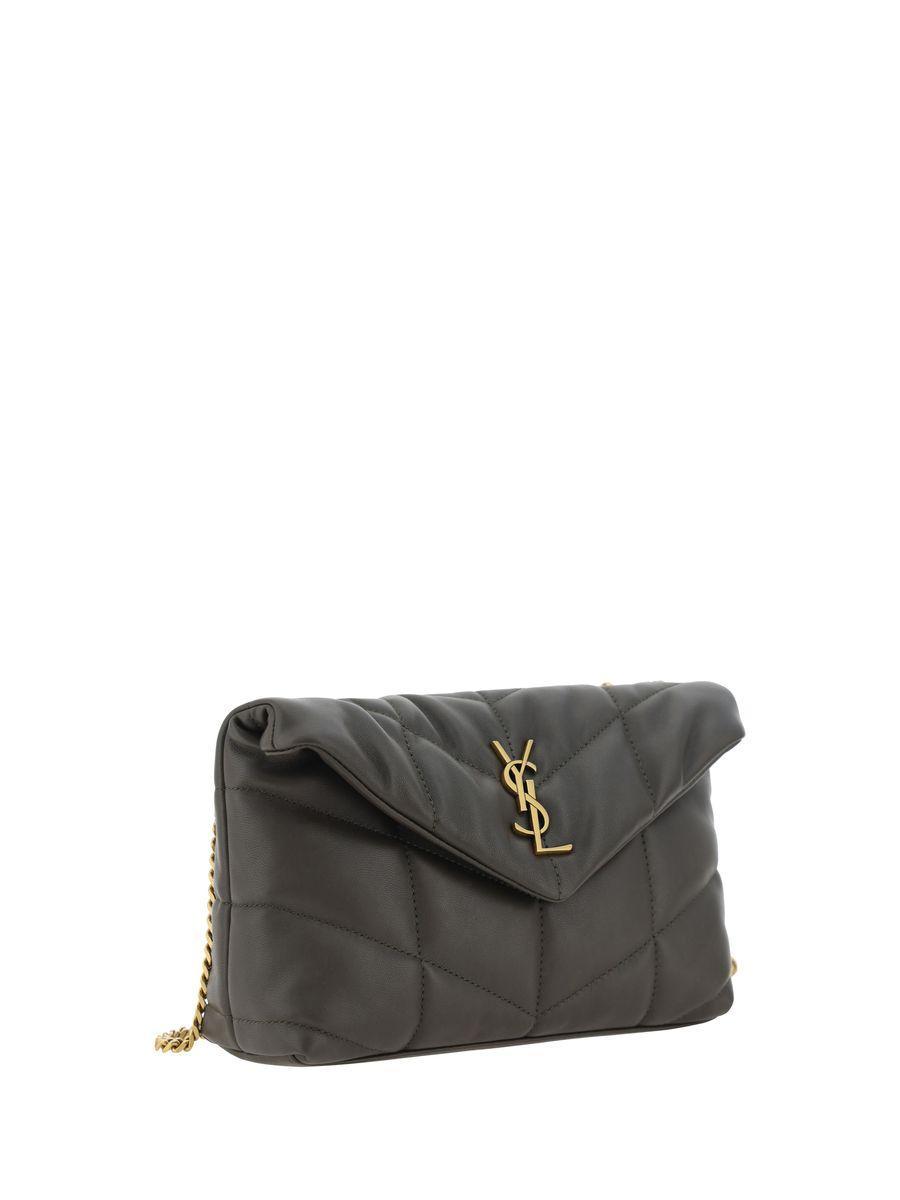 SAINT LAURENT Puffer Toy Quilted Shoulder Bag In Green Product Image