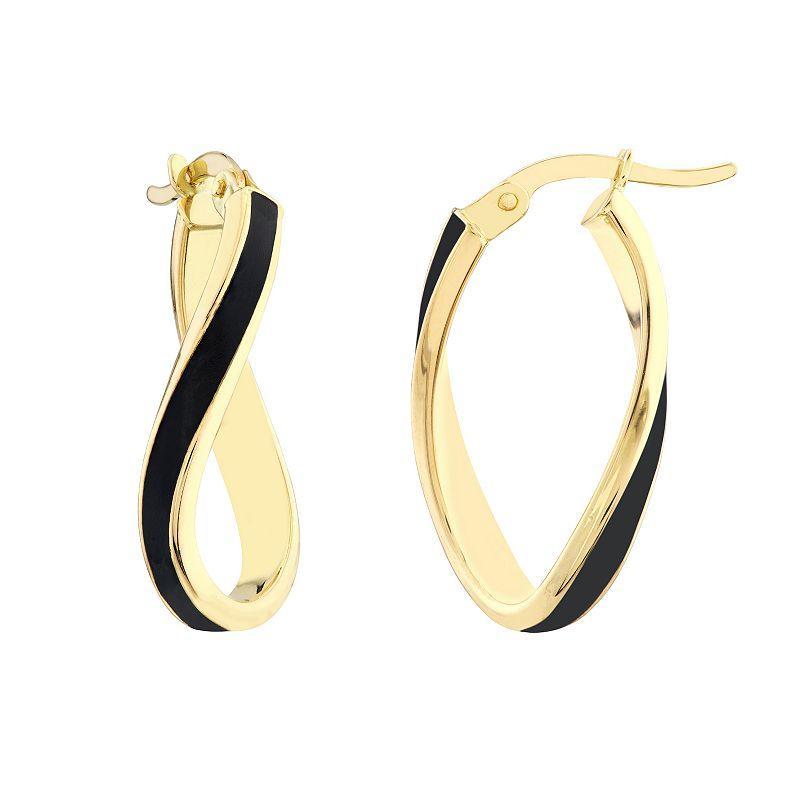 Color Romance 16.3 mm Enamel Oval Twist Hoop Earrings, Womens, Yellow Product Image