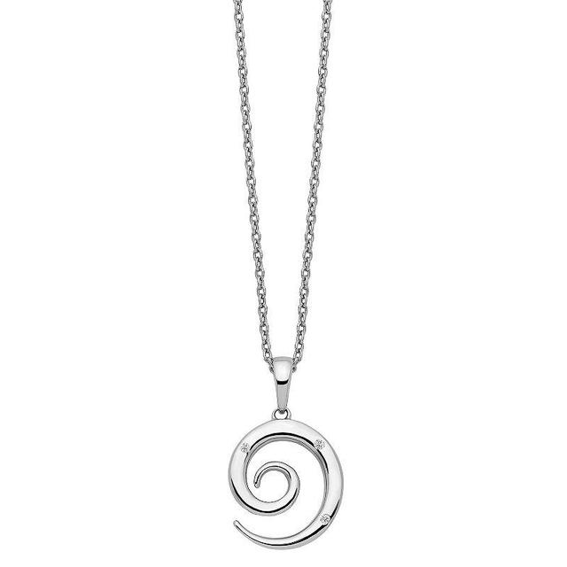 White Ice Sterling Silver Diamond Accent Swirl Necklace, Womens Product Image