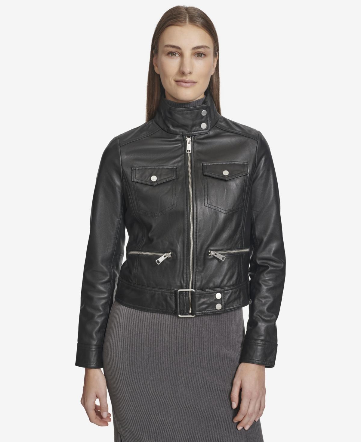 Womens Vicki Light Smooth Lamb Leather Jacket Product Image