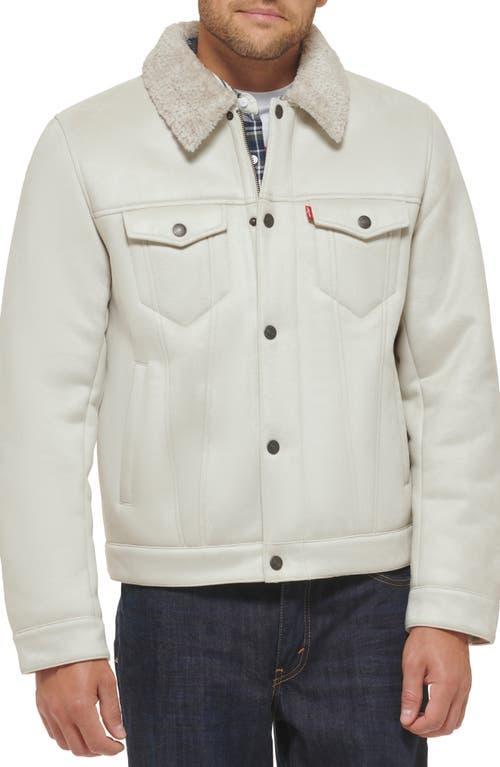 Mens Levis Faux-Shearling Trucker Jacket White Product Image