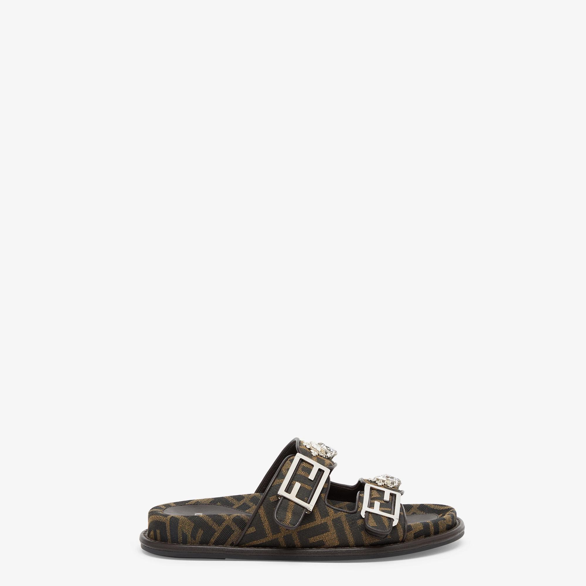 Fendi FeelBrown fabric slides Product Image