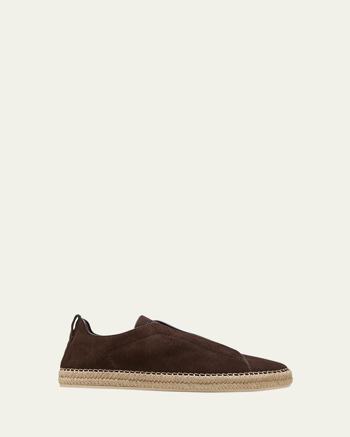 Zegna Mens Suede Triple Stitch Espadrilles Product Image