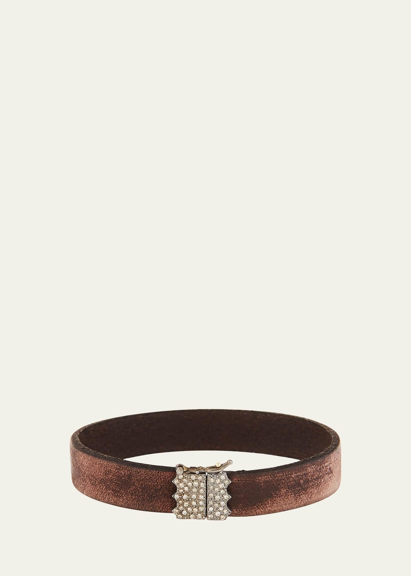 New World Diamond & Leather Bracelet Product Image