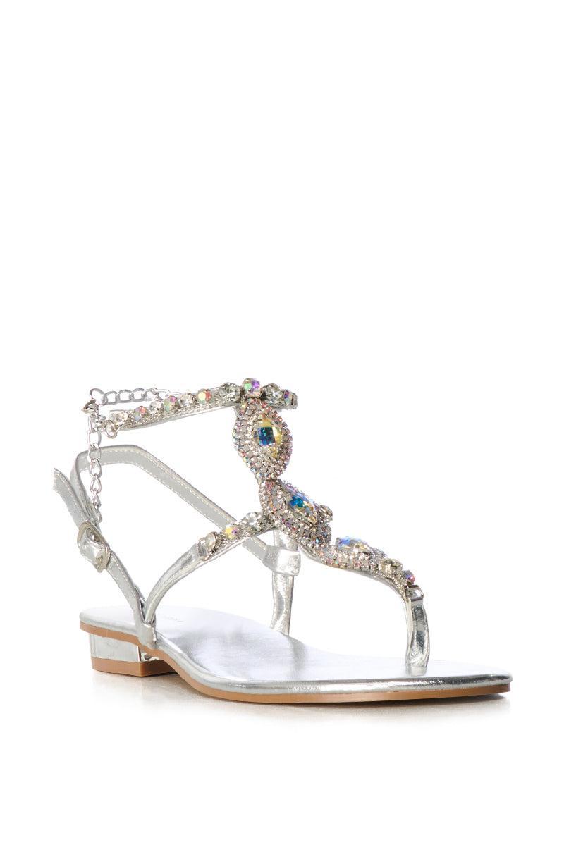 AZALEA WANG SAMSON SILVER EMBELLISHED SANDAL Product Image