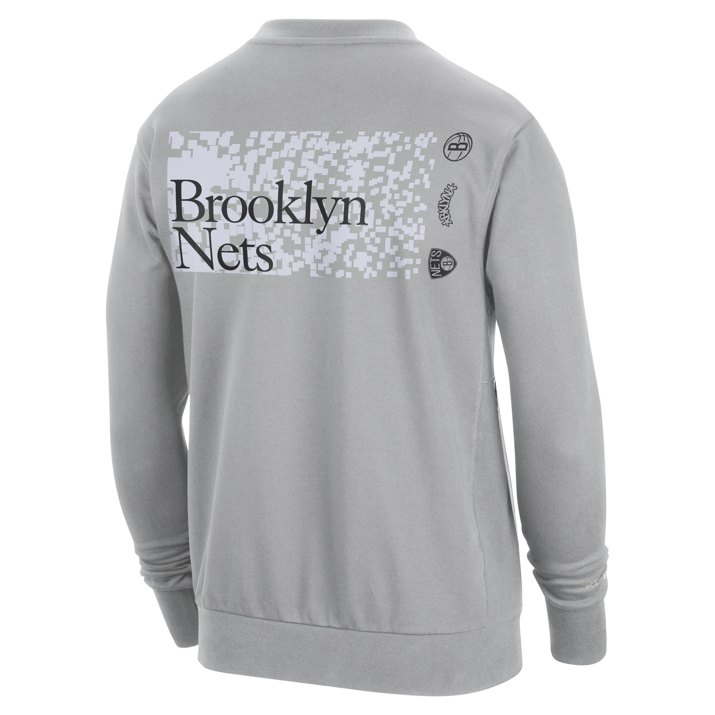 Brooklyn Nets Standard Issue Nike Men's Dri-FIT NBA Crew-Neck Sweatshirt Product Image