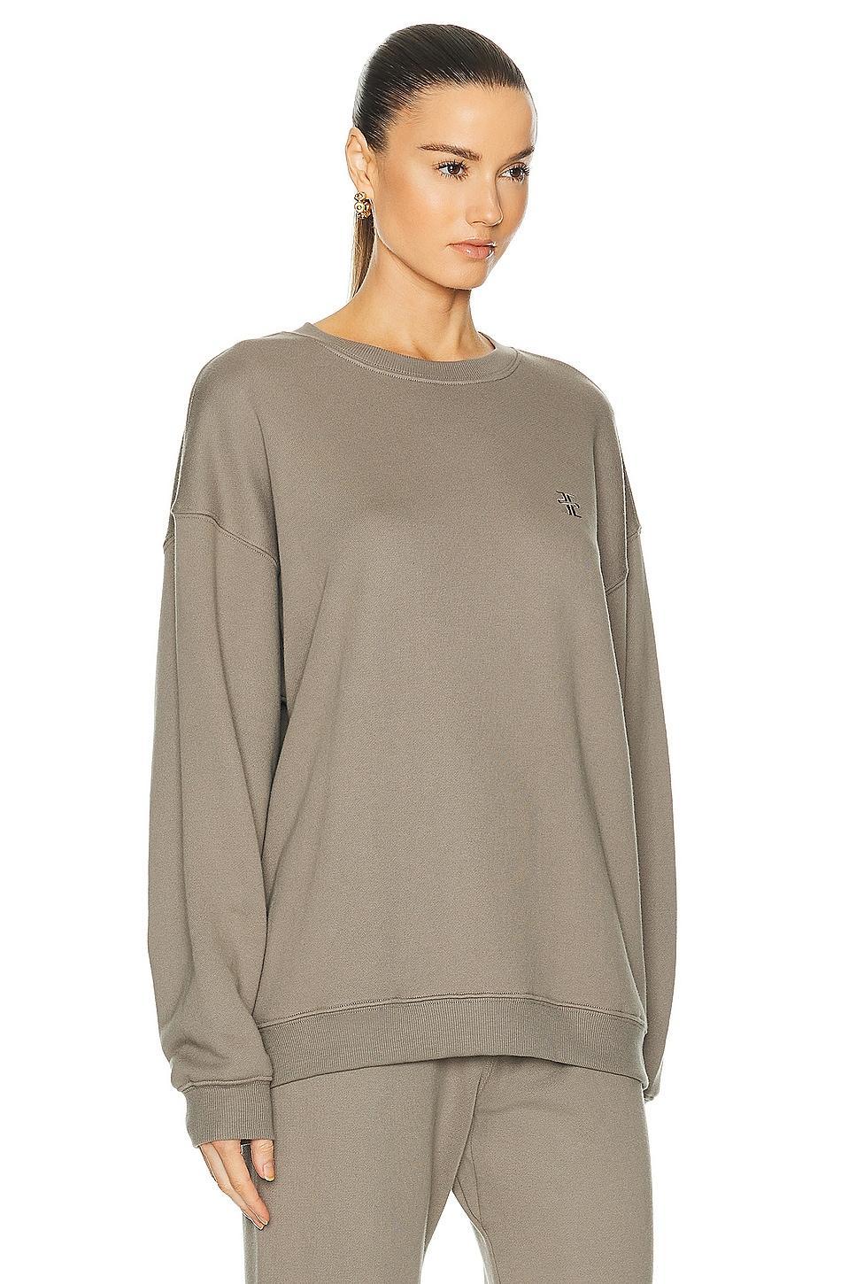 Eterne Oversized Crewneck Sweatshirt in Clay - Taupe. Size L (also in ). Product Image