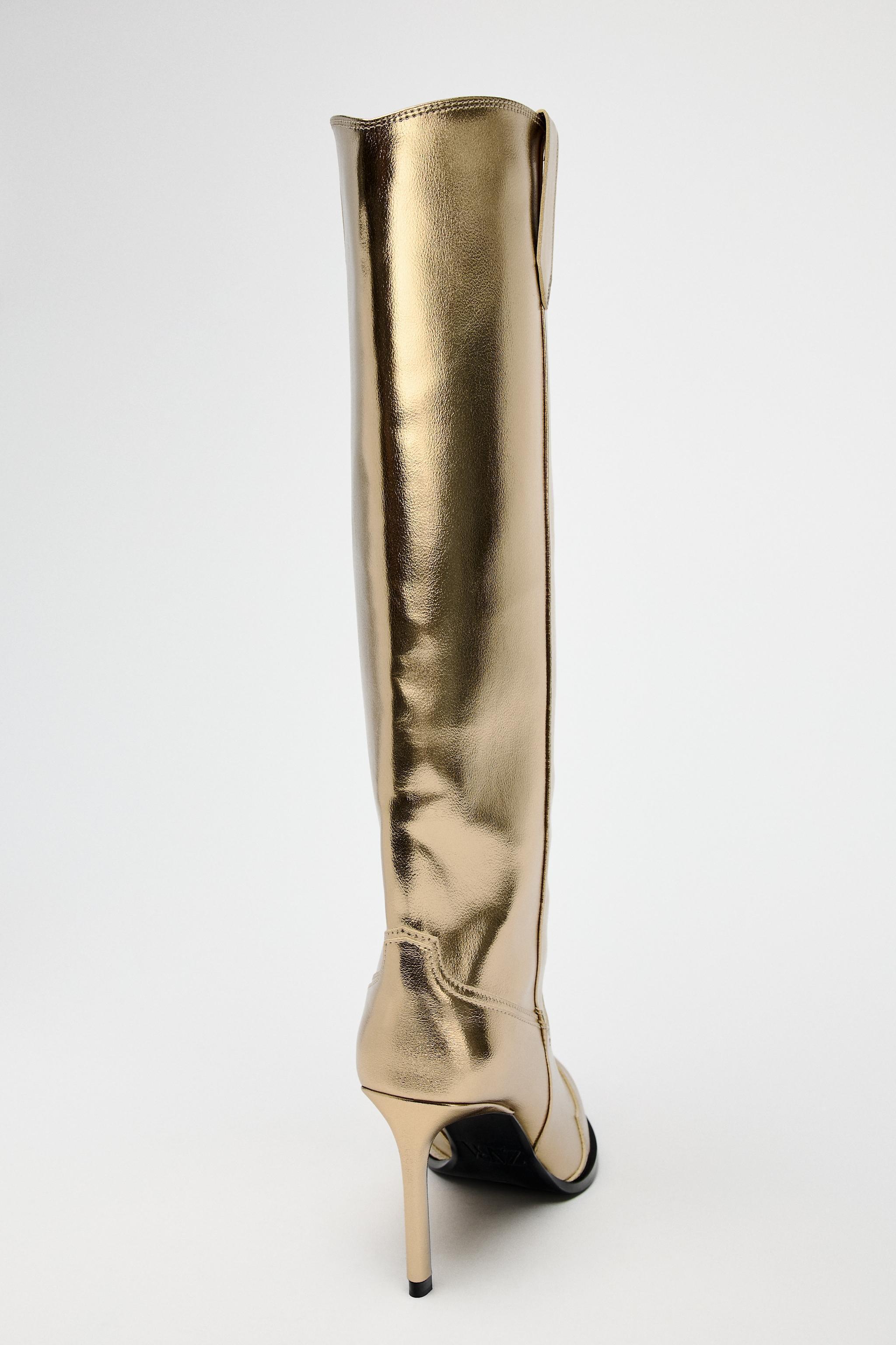 METALLIC EFFECT HEELED BOOTS Product Image