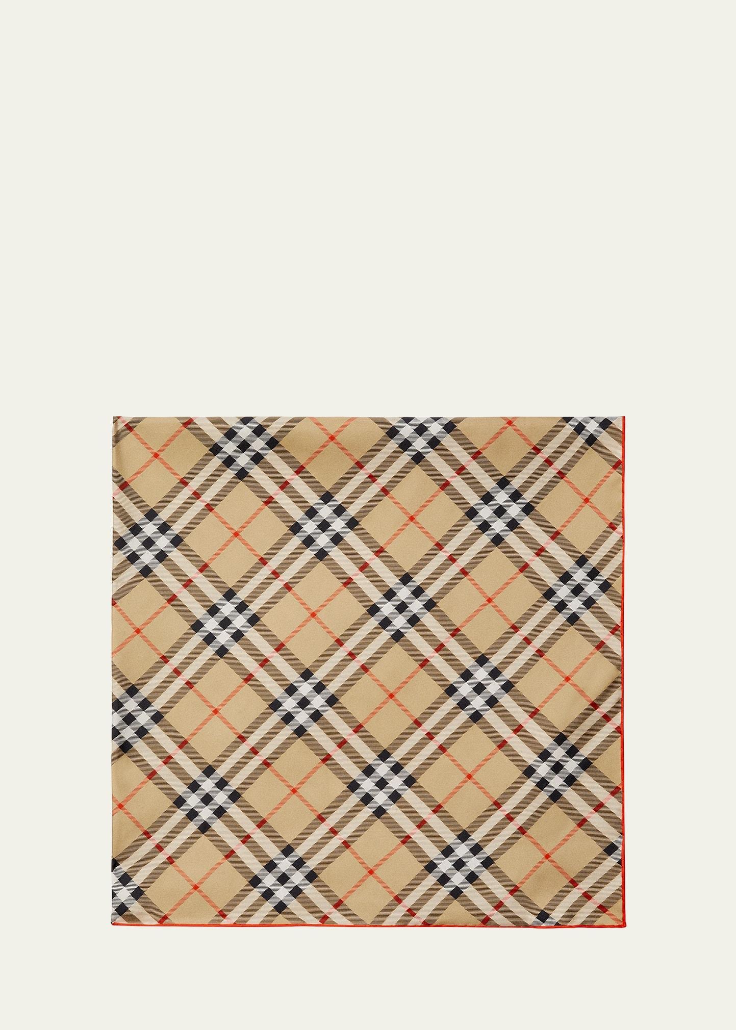 Womens Check Silk Scarf Product Image